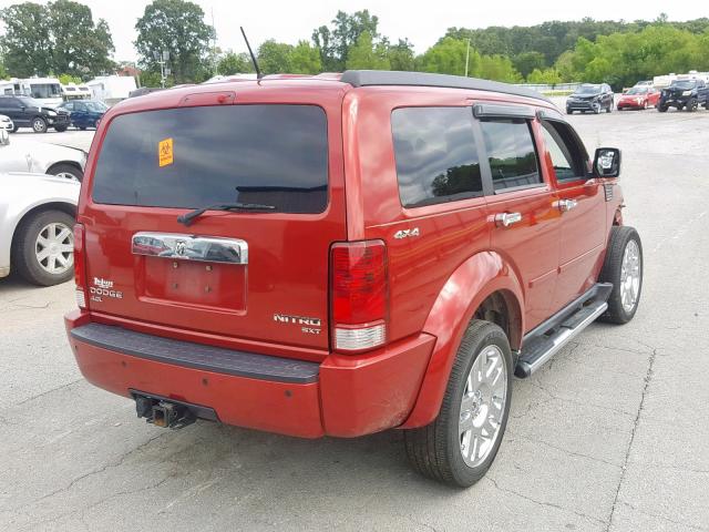 1D4PU5GX0AW118361 - 2010 DODGE NITRO SXT RED photo 4