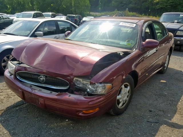 1G4HP54K814196735 - 2001 BUICK LESABRE CU BURGUNDY photo 2