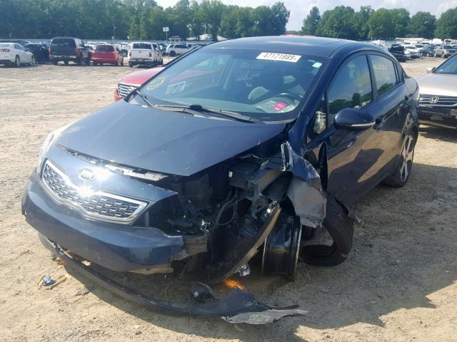 KNADN4A38E6327850 - 2014 KIA RIO EX BLUE photo 2