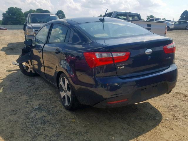 KNADN4A38E6327850 - 2014 KIA RIO EX BLUE photo 3