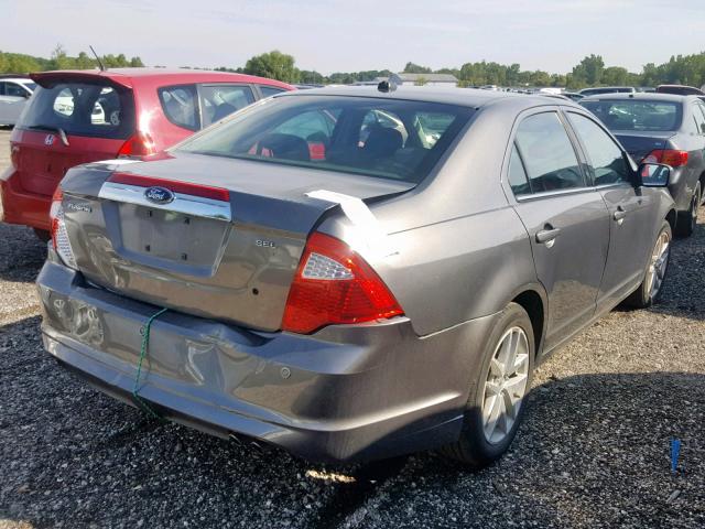 3FAHP0JA9AR218158 - 2010 FORD FUSION SEL GRAY photo 4