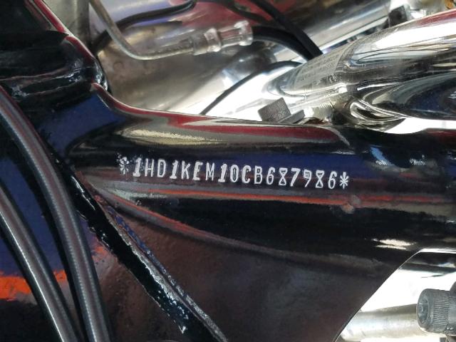 1HD1KEM10CB687986 - 2012 HARLEY-DAVIDSON FLHTK ELEC RED photo 10