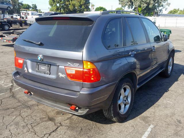 5UXFA53502LP47173 - 2002 BMW X5 3.0I GRAY photo 4