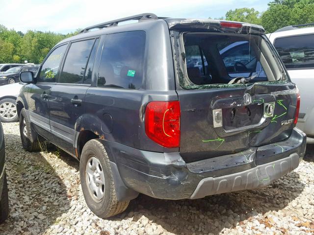 2HKYF18153H589476 - 2003 HONDA PILOT LX GRAY photo 3