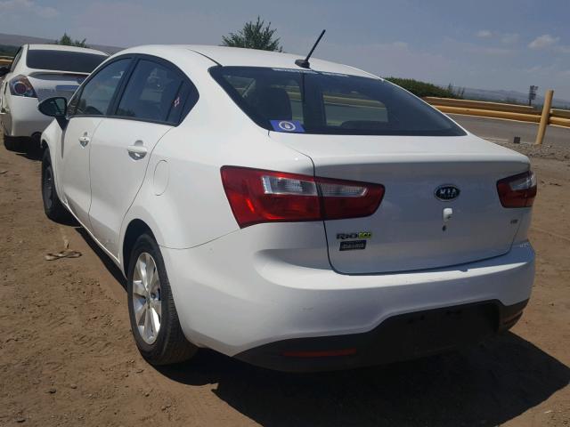 KNADN4A31D6098541 - 2013 KIA RIO EX WHITE photo 3