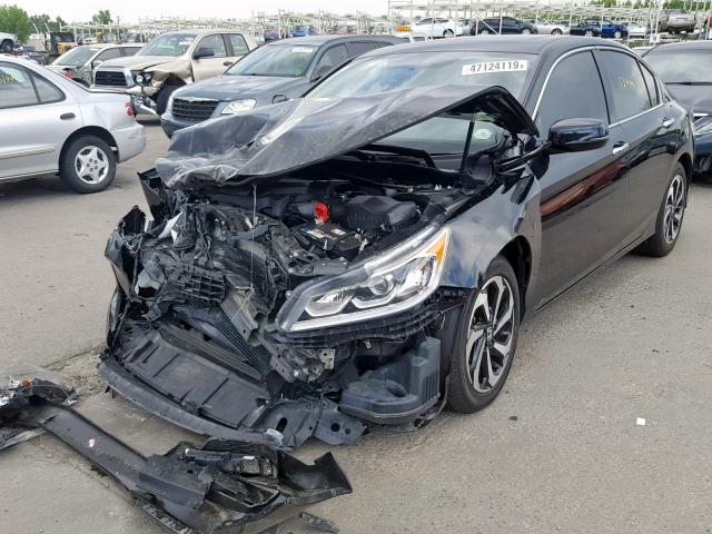 1HGCR3F83HA008795 - 2017 HONDA ACCORD EXL BLACK photo 2