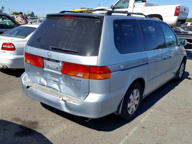 5FNRL18054B101616 - 2004 HONDA ODYSSEY EX BLUE photo 4