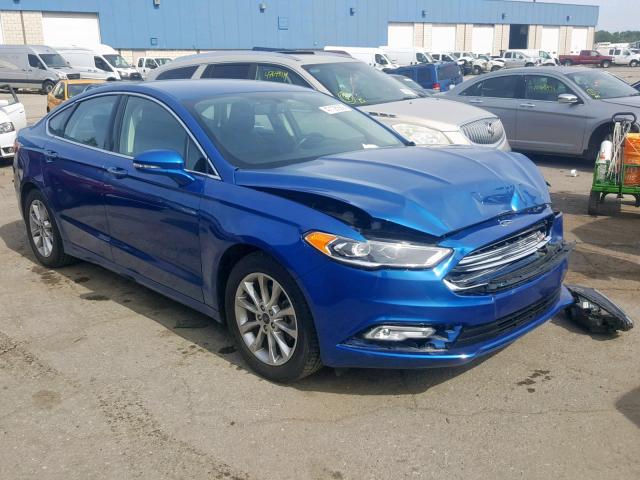 3FA6P0HD4HR177584 - 2017 FORD FUSION SE BLUE photo 1