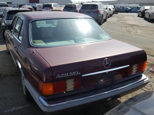 WDBCA35D1GA213145 - 1986 MERCEDES-BENZ 420 SEL MAROON photo 3