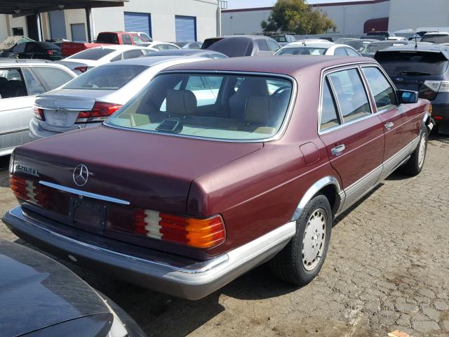 WDBCA35D1GA213145 - 1986 MERCEDES-BENZ 420 SEL MAROON photo 4