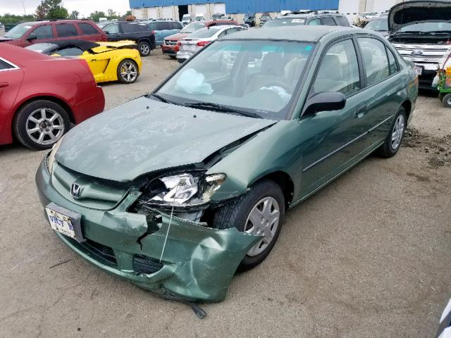 2HGES16314H627932 - 2004 HONDA CIVIC DX V GREEN photo 2