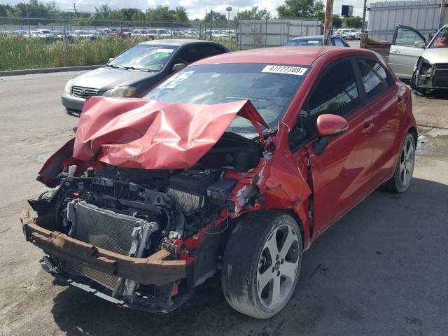 KNADN5A36D6134374 - 2013 KIA RIO EX RED photo 2