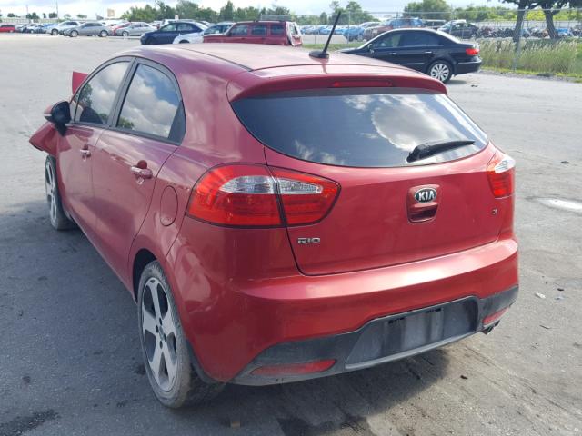 KNADN5A36D6134374 - 2013 KIA RIO EX RED photo 3