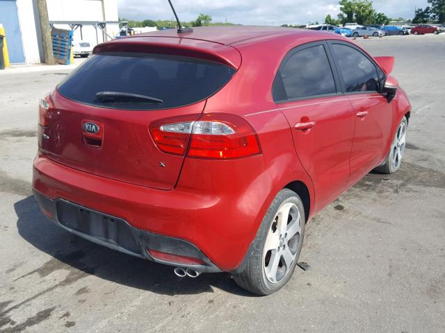 KNADN5A36D6134374 - 2013 KIA RIO EX RED photo 4