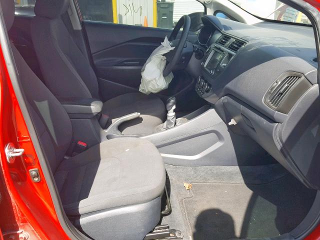 KNADN5A36D6134374 - 2013 KIA RIO EX RED photo 5