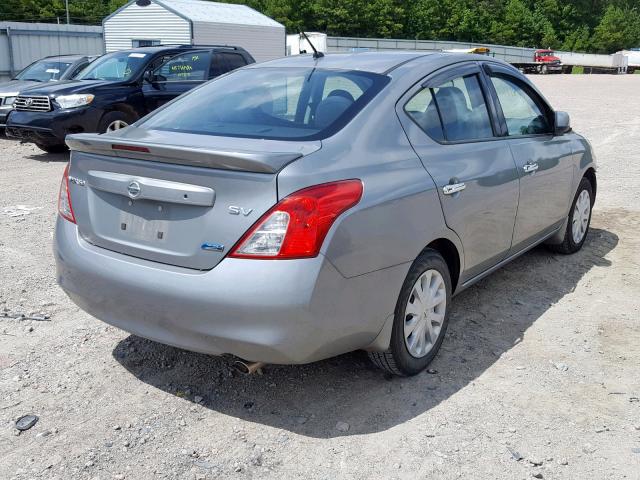 3N1CN7AP3EL816684 - 2014 NISSAN VERSA S SILVER photo 4