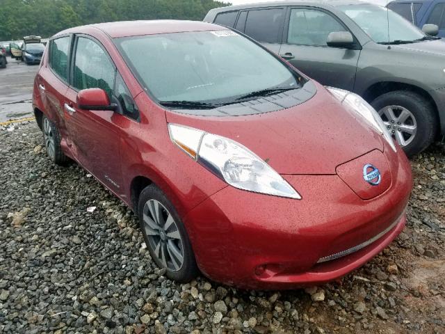 1N4AZ0CP0FC317602 - 2015 NISSAN LEAF S RED photo 1