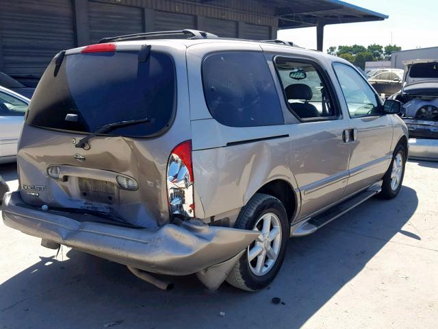 4N2ZN17T91D810930 - 2001 NISSAN QUEST GLE BEIGE photo 4