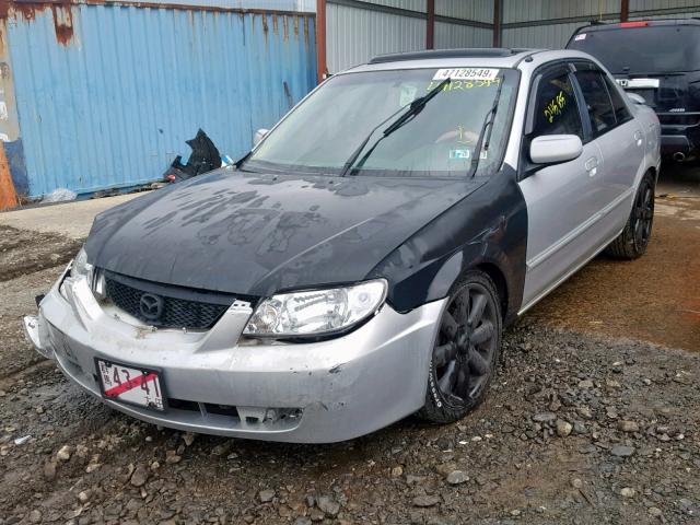 JM1BJ225210454620 - 2001 MAZDA PROTEGE LX SILVER photo 2