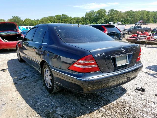 WDBNG75J2YA107759 - 2000 MERCEDES-BENZ S 500 BLUE photo 3