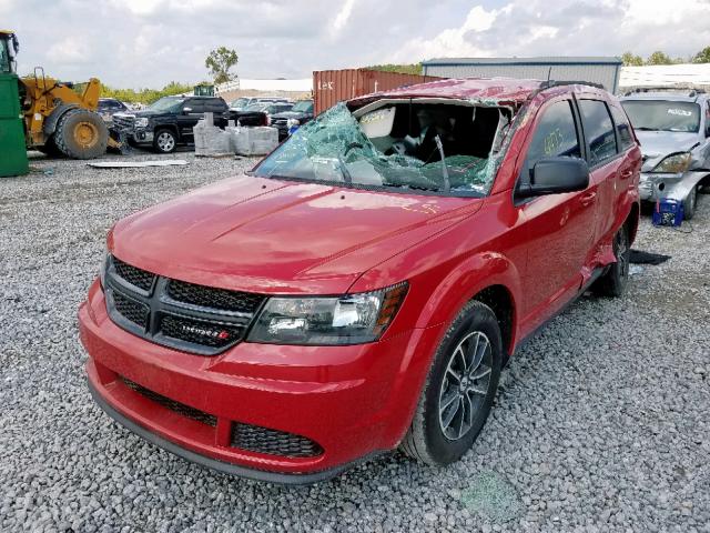 3C4PDCAB3JT532156 - 2018 DODGE JOURNEY SE RED photo 2