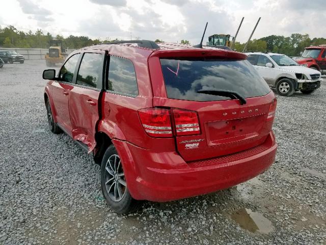 3C4PDCAB3JT532156 - 2018 DODGE JOURNEY SE RED photo 3