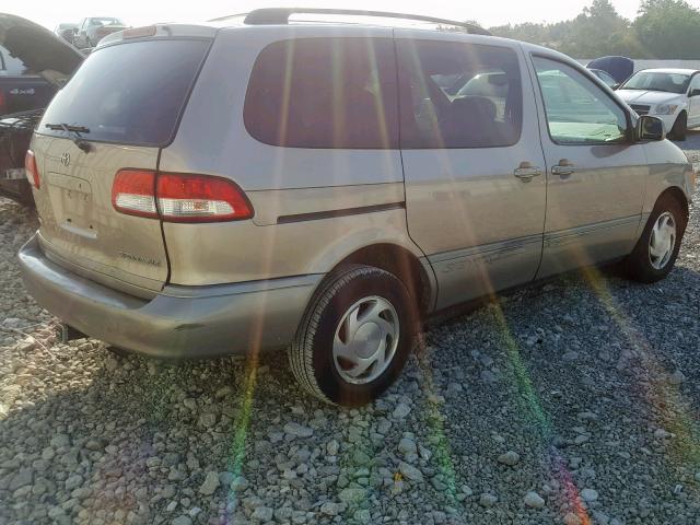 4T3ZF13C52U501031 - 2002 TOYOTA SIENNA LE BEIGE photo 4