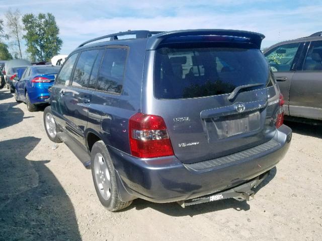 JTEEP21A840050862 - 2004 TOYOTA HIGHLANDER BLUE photo 3