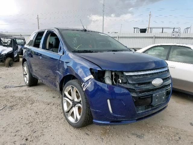 2FMDK4AK1CBA23014 - 2012 FORD EDGE SPORT BLUE photo 1