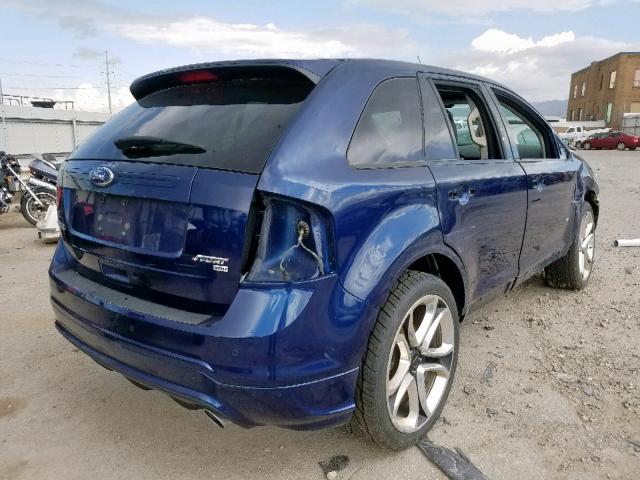 2FMDK4AK1CBA23014 - 2012 FORD EDGE SPORT BLUE photo 4