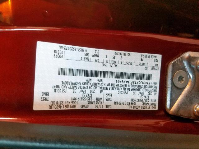 1FMCU0F78FUA79761 - 2015 FORD ESCAPE S RED photo 10