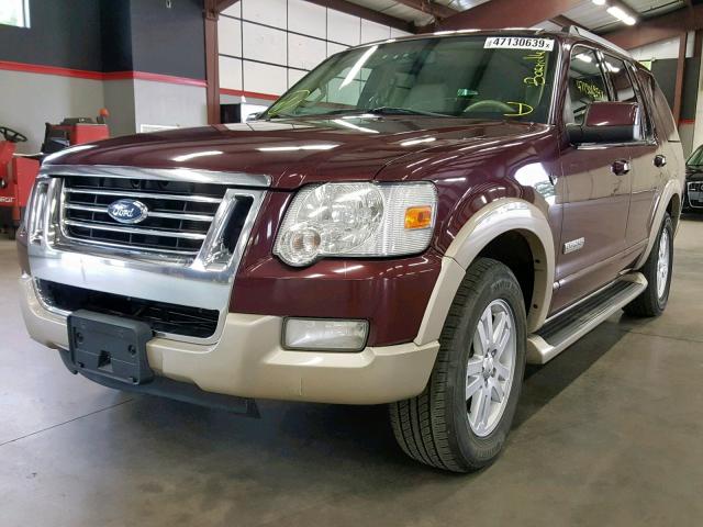 1FMEU74857UA93647 - 2007 FORD EXPLORER E BURGUNDY photo 2