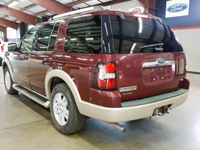 1FMEU74857UA93647 - 2007 FORD EXPLORER E BURGUNDY photo 3