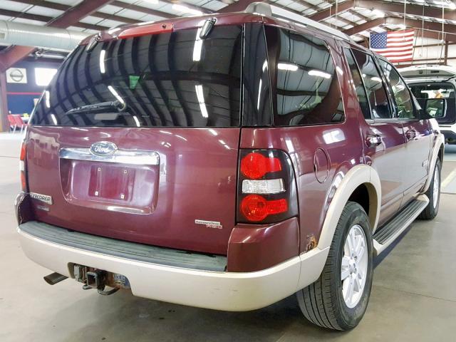 1FMEU74857UA93647 - 2007 FORD EXPLORER E BURGUNDY photo 4