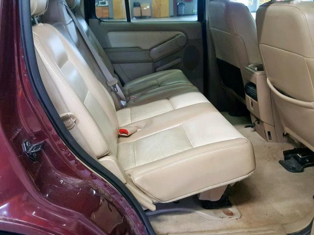 1FMEU74857UA93647 - 2007 FORD EXPLORER E BURGUNDY photo 6