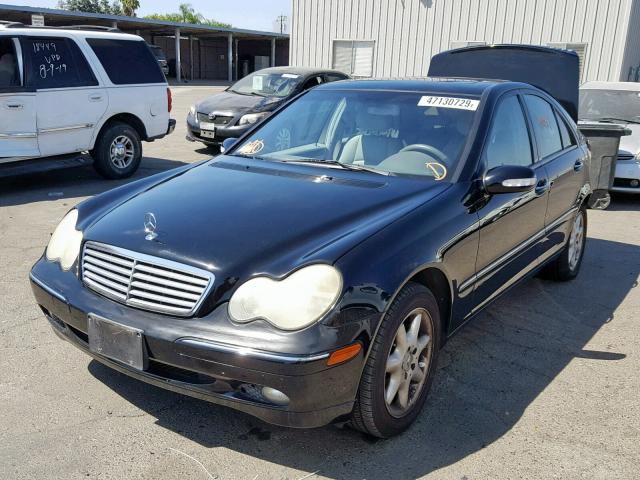 WDBRF61J32F286814 - 2002 MERCEDES-BENZ C 240 BLACK photo 2