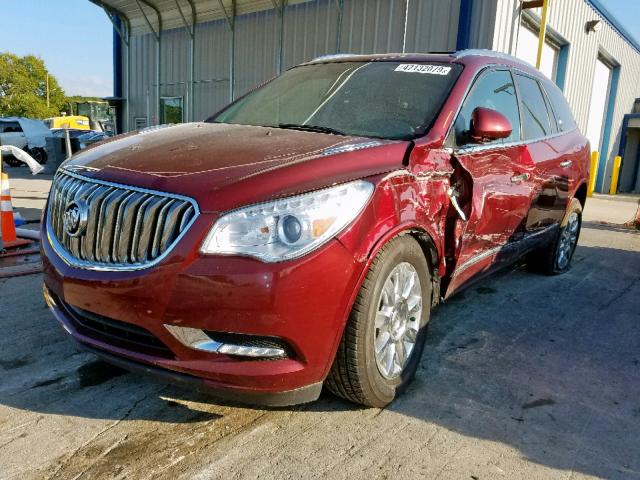 5GAKVBKD9FJ385973 - 2015 BUICK ENCLAVE MAROON photo 2