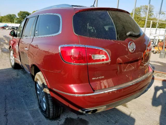 5GAKVBKD9FJ385973 - 2015 BUICK ENCLAVE MAROON photo 3