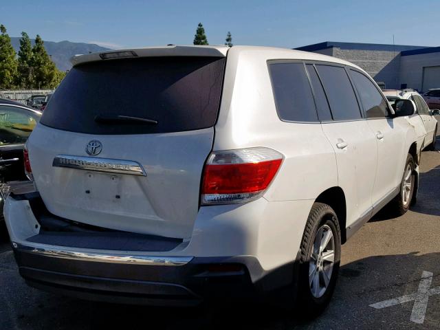 5TDZA3EH4BS016318 - 2011 TOYOTA HIGHLANDER WHITE photo 4