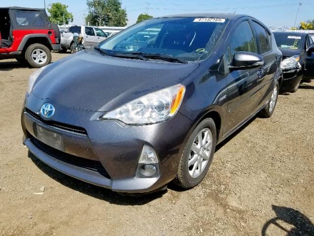 JTDKDTB37C1011355 - 2012 TOYOTA PRIUS C GRAY photo 2