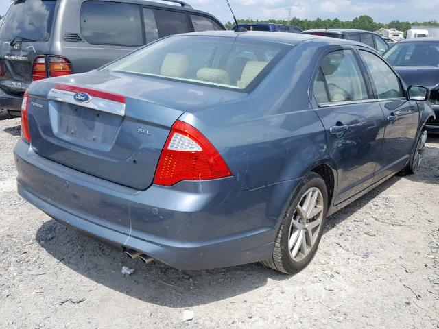 3FAHP0JA6BR210553 - 2011 FORD FUSION SEL TURQUOISE photo 4