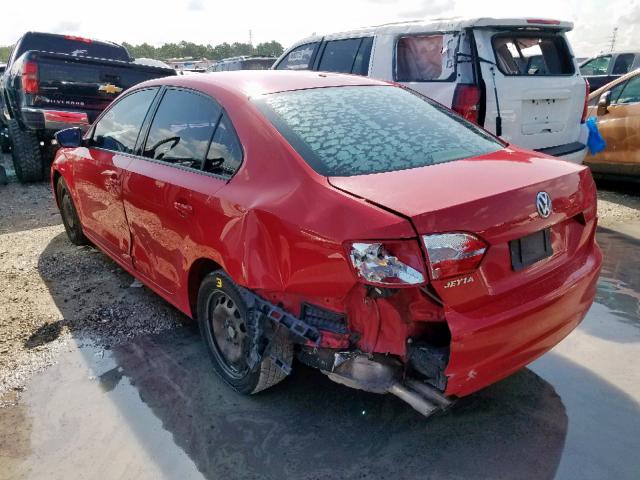 3VW2K7AJ7CM055224 - 2012 VOLKSWAGEN JETTA BASE 红色 照片 3