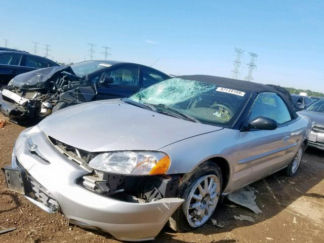 1C3EL45T63N593186 - 2003 CHRYSLER SEBRING LX SILVER photo 2