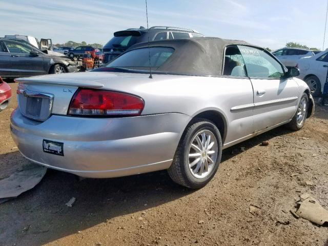 1C3EL45T63N593186 - 2003 CHRYSLER SEBRING LX SILVER photo 4