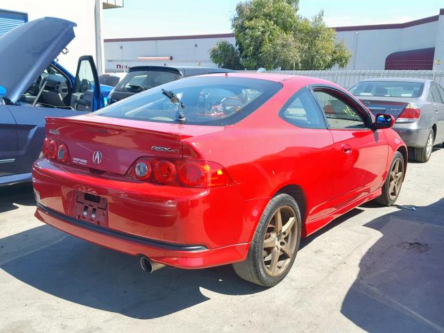 JH4DC53055S004637 - 2005 ACURA RSX TYPE-S RED photo 4