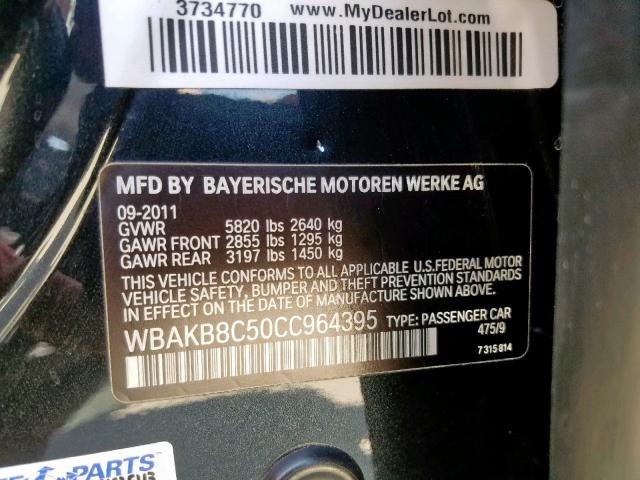 WBAKB8C50CC964395 - 2012 BMW 750 LI BLACK photo 10