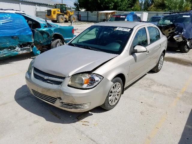 1G1AT58H597195156 - 2009 CHEVROLET COBALT LT GOLD photo 2