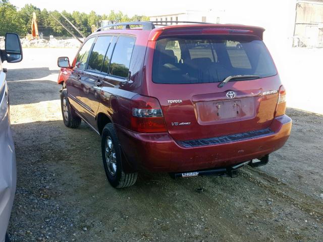 JTEHP21A770189088 - 2007 TOYOTA HIGHLANDER RED photo 3