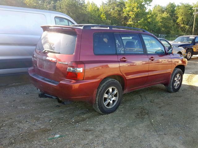 JTEHP21A770189088 - 2007 TOYOTA HIGHLANDER RED photo 4