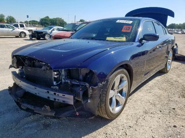 2C3CDXHG3DH655030 - 2013 DODGE CHARGER SX BLUE photo 2